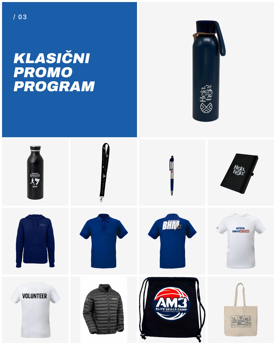 Klasični promo program: brandirana boca, rokovnik, kemijska i majica s tiskom